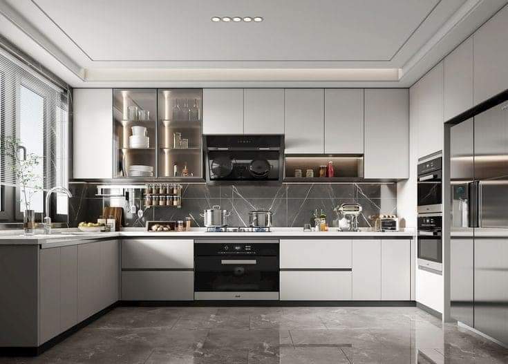 Stainless Steel Cabinets Featuring Glass Doors