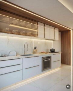 Modern Kitchen Aesthetics with Stainless Steel Cabinets