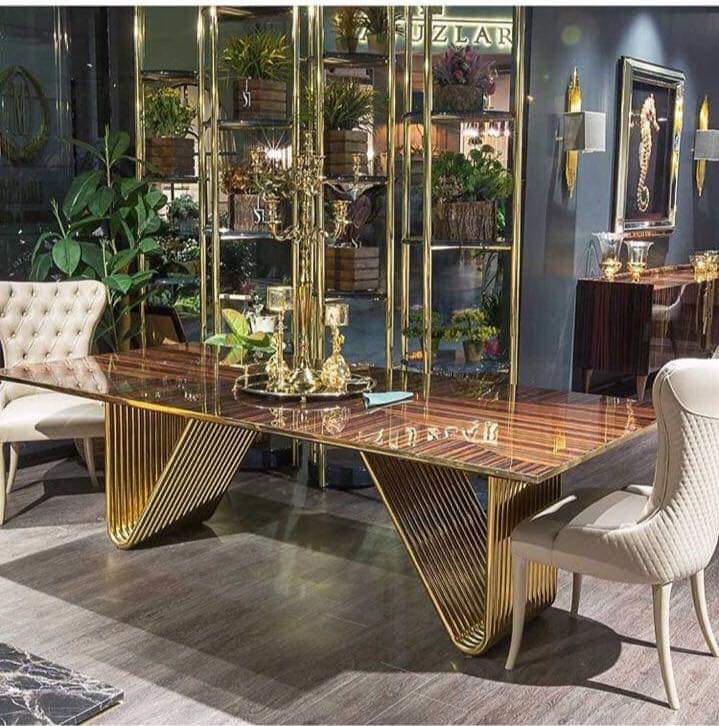 Modern Dining Rooms Incorporating Stainless Steel PVD Tables