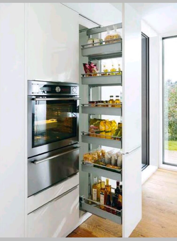 Premium Soft Close Glass Pantry Unit for Stainless Steel Cabinets