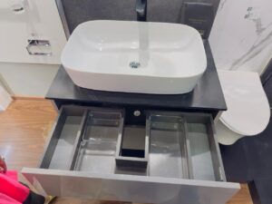 Stainless steel vanity cabinet